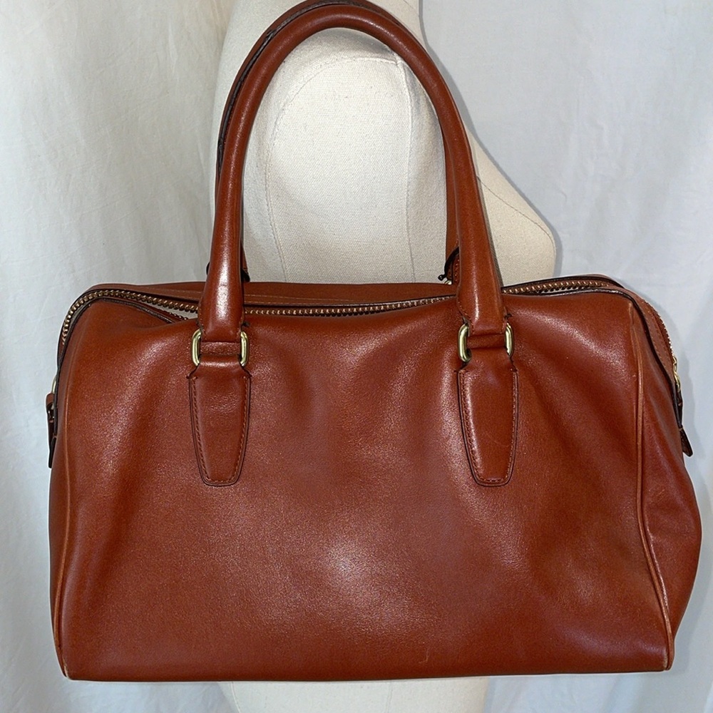 Coach Brown Leather Satchel with Tassel - Picture 5 of 16